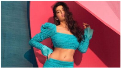 Nora Fatehi Looks Stunning In A Figure-Hugging Blue Co-Ord Outfit