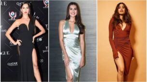 Nora Fatehi, Tara Sutaria and Janhvi Kapoor flaunt their hot legs in deep-neck thigh high outfits, check ASAP