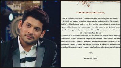 Please ask us: Sidharth Shukla’s family releases statement requesting people to seek permission before any project
