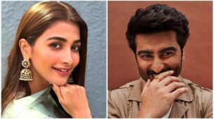 Pooja Hegde is super happy in classic ethnic outfit and cocktail earrings, Arjun Kapoor says, ‘Melody hai chocolatey’