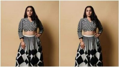 QUEEN Vidya Balan stuns in Black & White Co-ord Set, Take a look at stunning pics