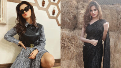 Republic Day Fashion Battle: Avneet Kaur’s stripes black outfit Vs Jannat Zubair Rahmani’s transparent shimmery black saree, pick your favourite?