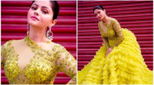 Rubina Dilaik looks dreamy in her peacock-inspired yellow dress