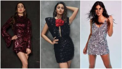 Sara Ali Khan, Katrina Kaif and Alia Bhatt are effervescent damsels in sequin mini dresses, check out