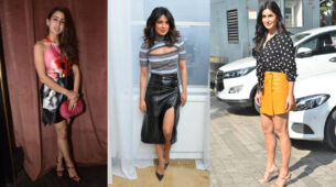 Sara Ali Khan, Priyanka Chopra & Katrina Kaif make a sheer case for Leather Skirts