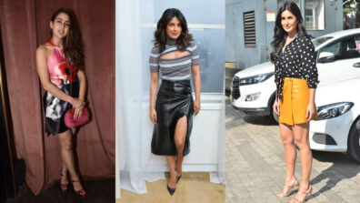 Sara Ali Khan, Priyanka Chopra & Katrina Kaif make a sheer case for Leather Skirts