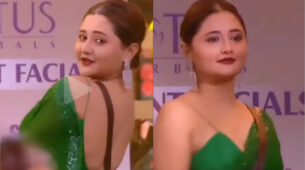 Sarre Not Sorry: Rashami Desai does a super hot dance in backless green saree, netizens sweat seeing her deep-neck jalwa
