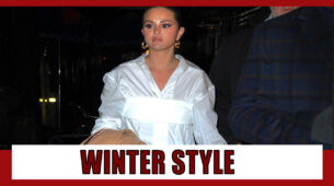 Selena Gomez pulls strong winter game in white silk top, mom jeans and beige coat, Check out pictures