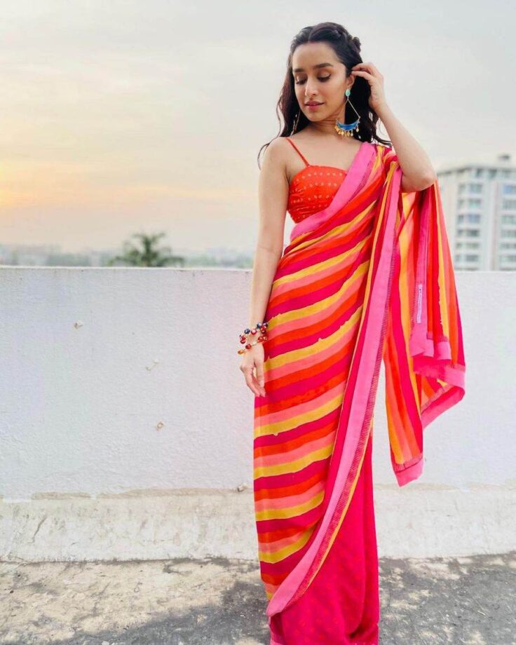 Shraddha Kapoor Looks Too Hot To Handle In Her Orange Saree, And We Are Sure You Would Want To Steal It - 1