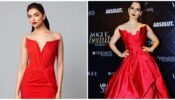 So Chic: Deepika Padukone and Kangana Ranaut play ‘Geometric’ in Red Corsets