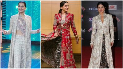 Sonakshi Sinha, Taapsee Pannu and Priyanka Chopra are here to give sleepless nights in Anamika Khanna outfits, who’s your favourite?