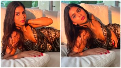 Suhana Khan goes Sunkissed in animal print satin dress and says ‘wait lemme pose for u’