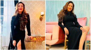 Swalala Baby: Divyanka Tripathi rolls back clock, sends shockwaves in black slit gown and red cherry lipstick
