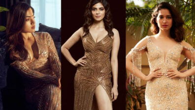 Tamannaah Bhatia, Malavika Mohanan and Rashmika Mandanna are a class apart in classy golden gowns, see pics