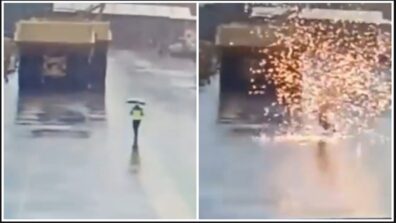 Terrifying Viral Video: A Man Hit by Lightning Strike, Miraculously Survives, Watch