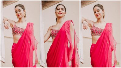 This Red Ruffled Saree of Ananya Panday Is Something You Should Surely Bookmark For Your Coming Festive Season