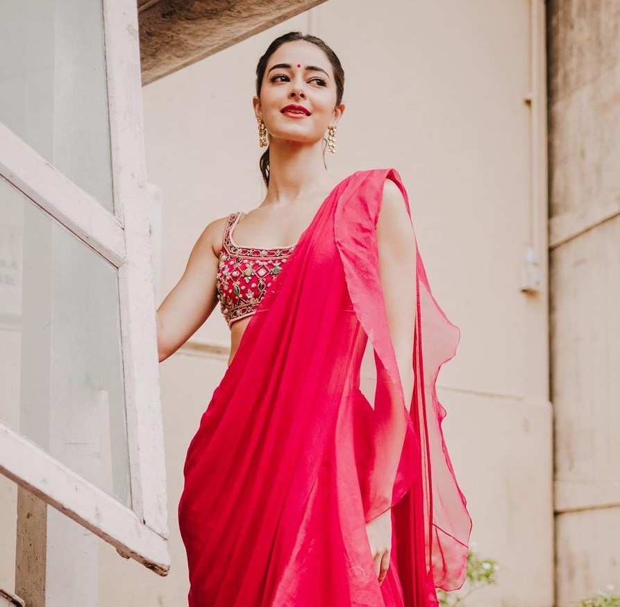 This Red Ruffled Saree of Ananya Panday Is Something You Should Surely Bookmark For Your Coming Festive Season - 0