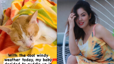 TMKOC diva Munmun Dutta gets special cuddle during windy lazy weather, meet the lucky one