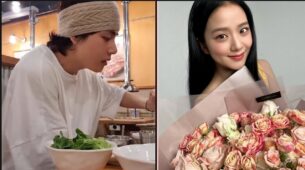 Trending: BTS V enjoys yummy noodles, Blackpink Jisso is ready with flower bouquet