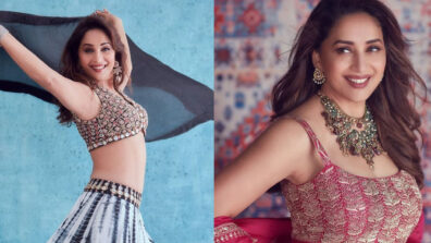 Trending: Madhuri Dixit rolls back the clock, looks super sensuous in deep-neck pink ethnic outfit to melt hearts