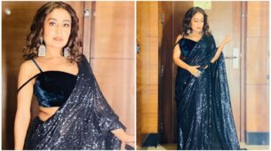 Try These Neha Kakkar’s Inspired Sequin Saree To Dazzle In A Cocktail Party