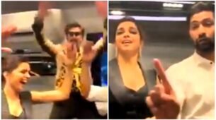 Viral Video: Ranveer Singh, Deepika Padukone and Vicky Kaushal dance on Varun Dhawan’s ‘First Class’ song together