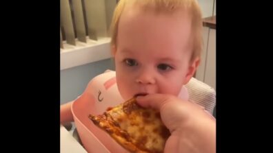 A Viral Video Of Baby Girl Tasting Pizza For The First Time, Her Reaction Will Brighten Up Your Day