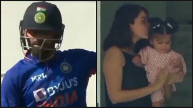 IWMBuzz Cricinfo: Anushka Sharma and daughter Vamika celebrate after Virat Kohli’s half century, see first-ever footage of baby