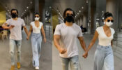 Watch: Ranveer Singh and Deepika Padukone arrive in style, spotted holding hands and twinning in white tee and denims at airport