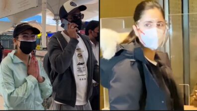 Watch: Vicky Kaushal and Sara Ali Khan spotted returning to Mumbai together, Katrina Kaif jets off to London for shoot