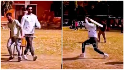 Watch: Vicky Kaushal becomes Virat Kohli in real life, spotted playing cricket on sets