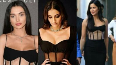 Who do you think has stomped it in this black corset dress? Amy Jackson Vs Katrina Kaif Vs Sonam Kapoor