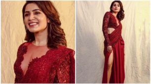 3 times Samantha Prabhu has worn red lace sarees