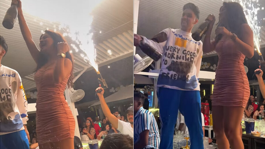 Wild Moment: Avneet Kaur and Raghav Sharma caught on camera getting wet together in champagne, see leaked footage 531455