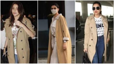 Winter Special: Anushka Sharma, Deepika Padukone, Parineeti Chopra and white brown trench coat style, a quintessential visual delight