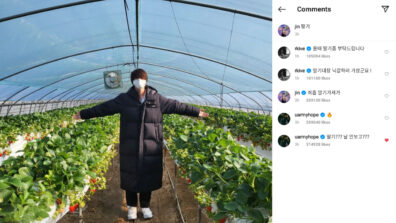 Worldwide Handsome Boy: BTS Jin new photos, J-Hope says, “strawberries?? don’t you see me??”