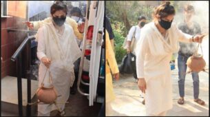Heartbreaking: Raveena Tandon gets emotional while performing last rites at father’s funeral, see video