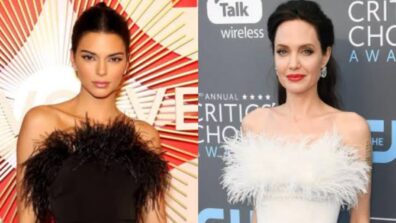 Angelina Jolie VS Kendall Jenner: Which Feather Dress Do You Like Better?