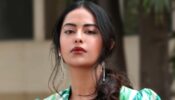 Avika Gor Styling Blue-Green High Shoulder Pads Blazer With Turquoise Green Pant Set