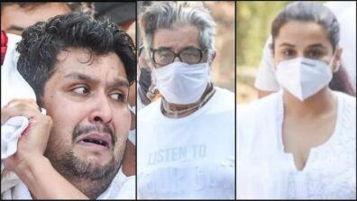 Bappi Lahiri Funeral: Son Bappa Lahiri carries late father’s mortal remains on shoulder, Vidya Balan, Shakti Kapoor, and others pay tribute