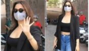 Tamannaah Bhatia Casual Street Look In Black Crop Top With Jacket And Baggy Ripped Jeans; Check Out