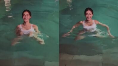 Watch: Ananya Panday grooves to beats of ‘Doobey’ in white swimwear, see swimming video