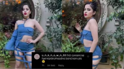 “Content Ke liye kapde phaadna band karo” an internet user lashes at Urfi Javed