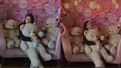 Cutest Photo Of The Day: Hansika Motwani cuddles adorable teddy bears in cafe, fans can’t stop crushing