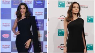 Deepika Padukone Or Angelina Jolie: Who Slayed In One-Shoulder Gown Better?