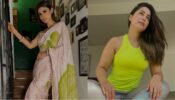Desi Vs Videsi: Mouni Roy raises heat in ethnic saree, Hina Khan is a stunner in neon top and joggers