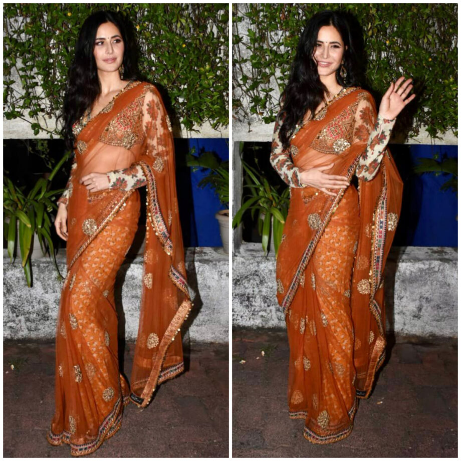 Divas who showed how to play the glam girl in orange sarees, from Katrina Kaif to Kangana Ranaut - 1