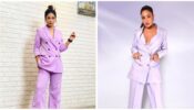 [Fashion Faceoff] Surbhi Chandna vs Hina Khan: Who wore the double-breasted purple pantsuit better?