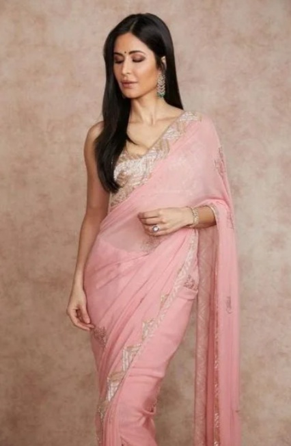 From Katrina Kaif To Nora Fatehi: 6 Divas Who Looked Like Six Yards Of Grace In A Blush Pink Saree - 1