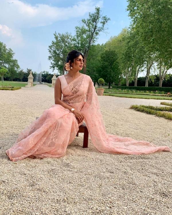 From Katrina Kaif To Nora Fatehi: 6 Divas Who Looked Like Six Yards Of Grace In A Blush Pink Saree - 5